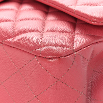 Chanel Caviar Quilted Medium Double Flap Pink 10 of 14