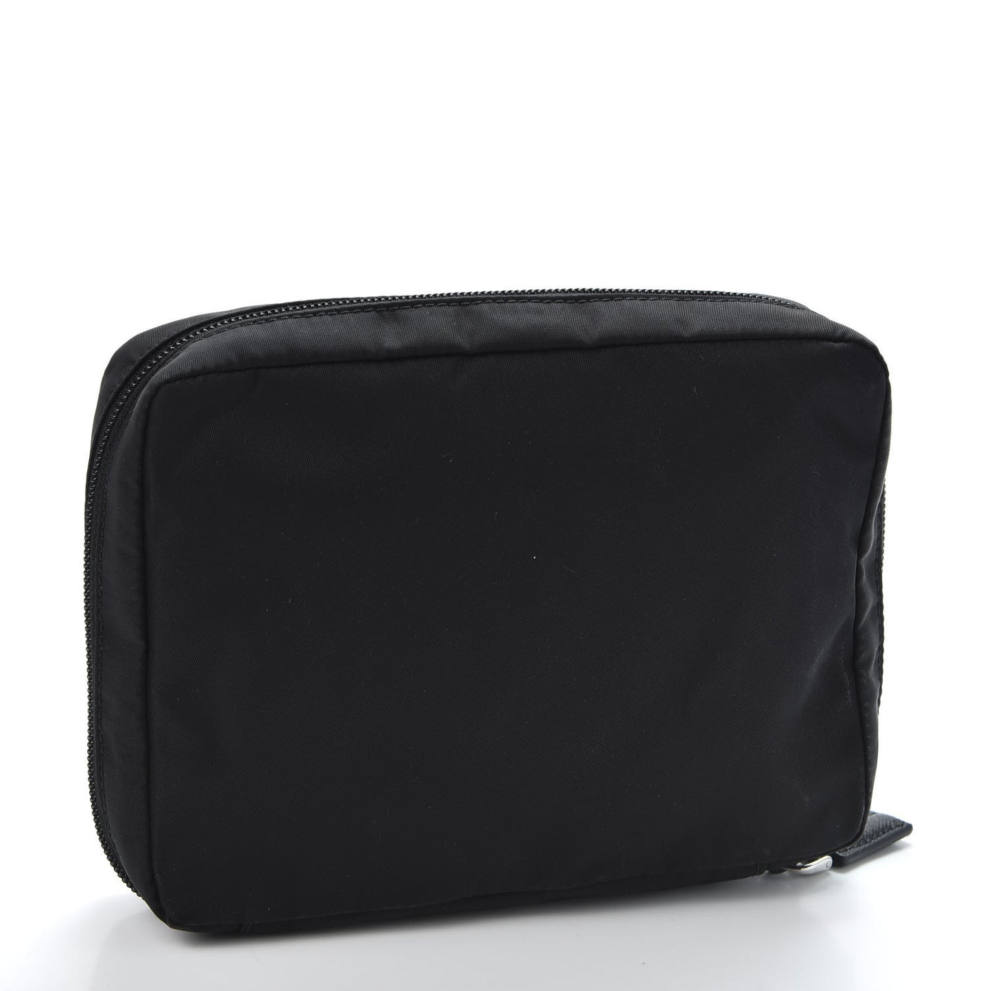 Tessuto Nylon Saffiano Maniglia Pouch Black