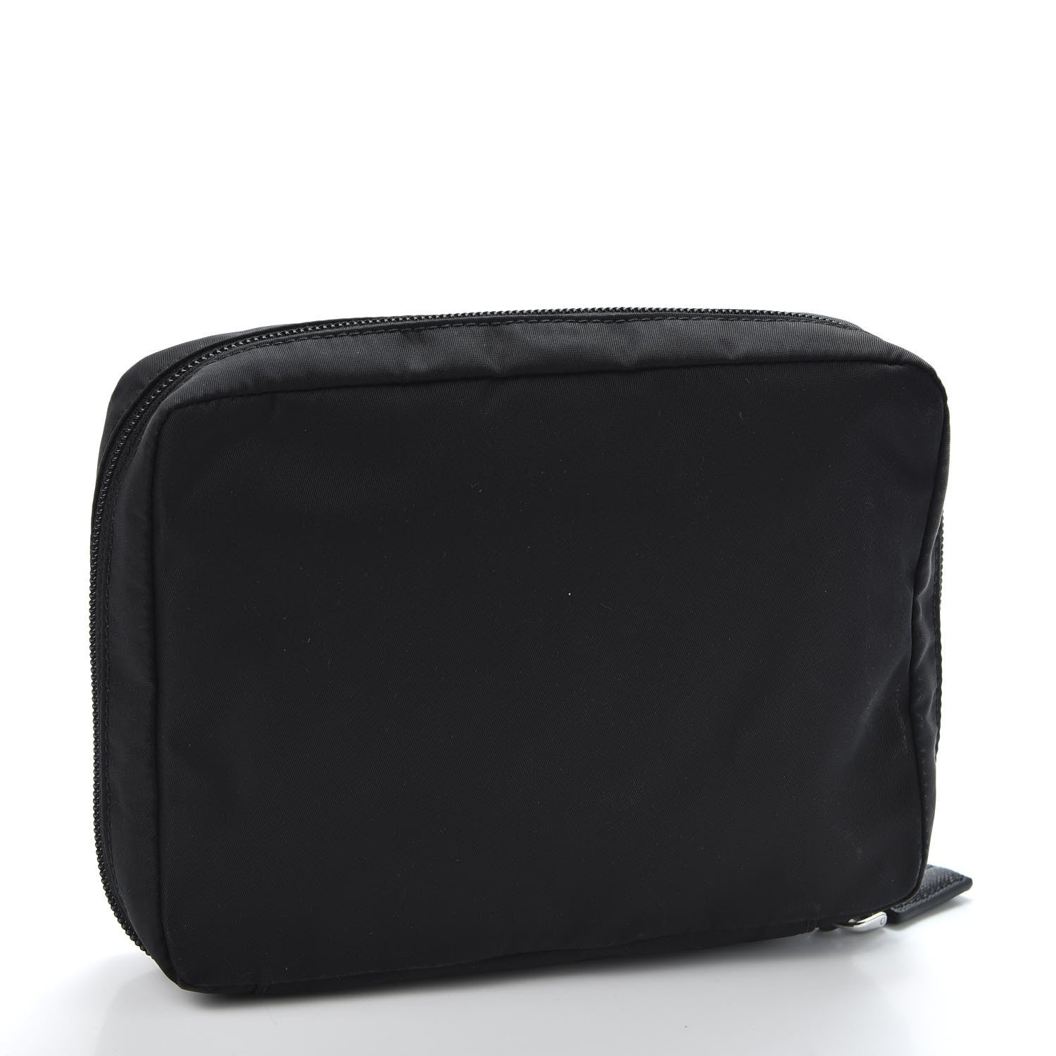 Prada Tessuto Nylon Saffiano Maniglia Pouch Black 2 of 7