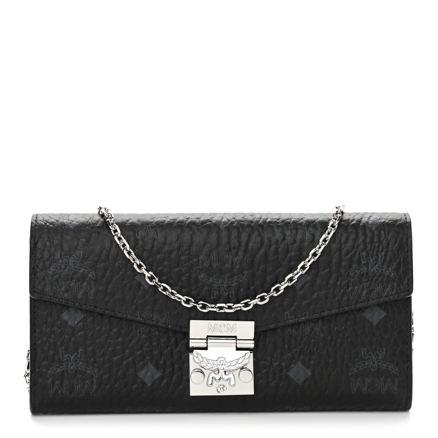 MCM Visetos Large Patricia Wallet On Chain Black 1 of 9