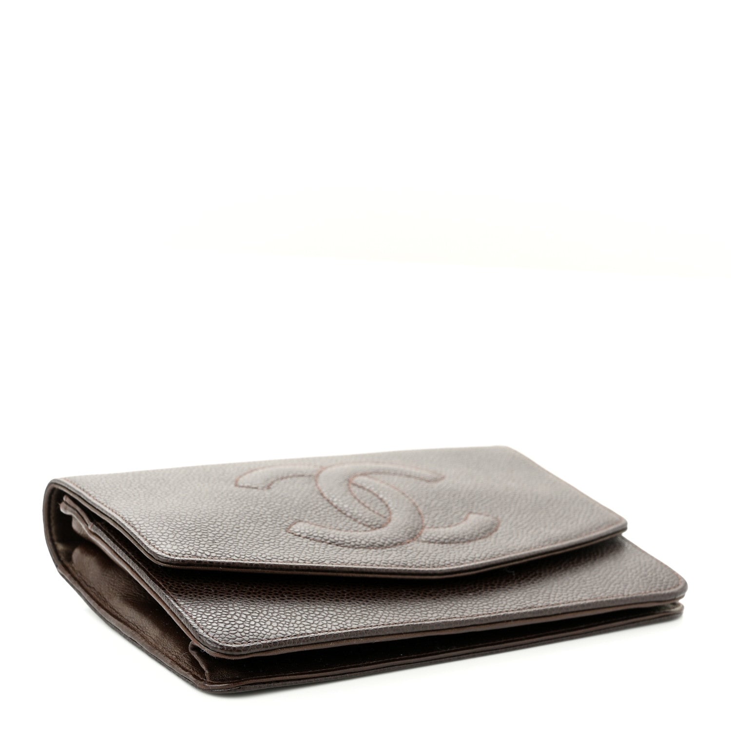 Chanel Caviar Timeless CC Wallet On Chain WOC Dark Brown 4 of 10