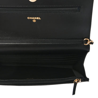 Chanel Goatskin Quilted Quilted Like A Wallet Wallet On Chain WOC Black 5 of 13