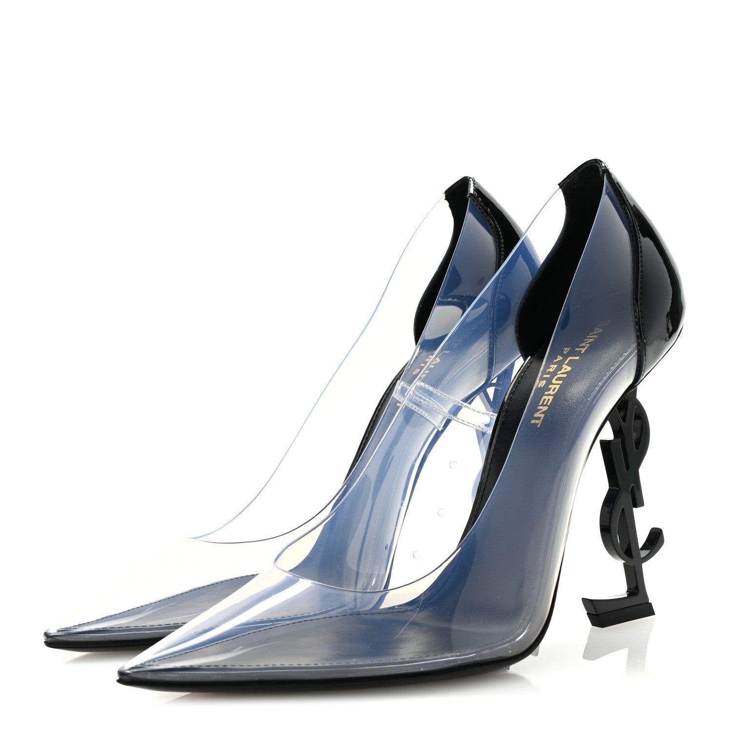 Saint Laurent Patent Calfskin PVC Opyum 110 Pump 39 Black Transparent 4 of 7