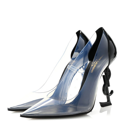 Saint Laurent Patent Calfskin PVC Opyum 110 Pump 39 Black Transparent 4 of 7