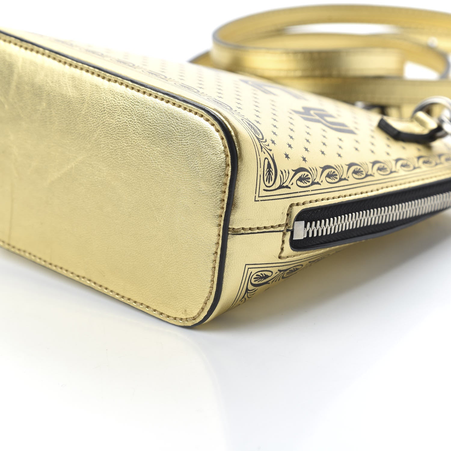 Gucci X SEGA Calfskin GUCCY Stars Mini Dome Shoulder Bag Gold 7 of 10