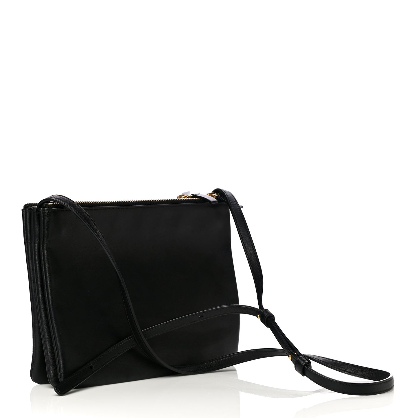 Lambskin Large Trio Crossbody Bag Black