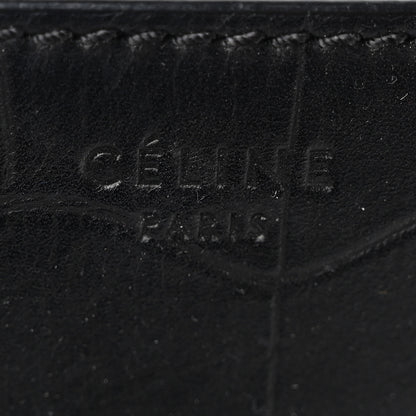 Celine Crocodile Embossed Calfskin Medium Phantom Luggage Black 6 of 10