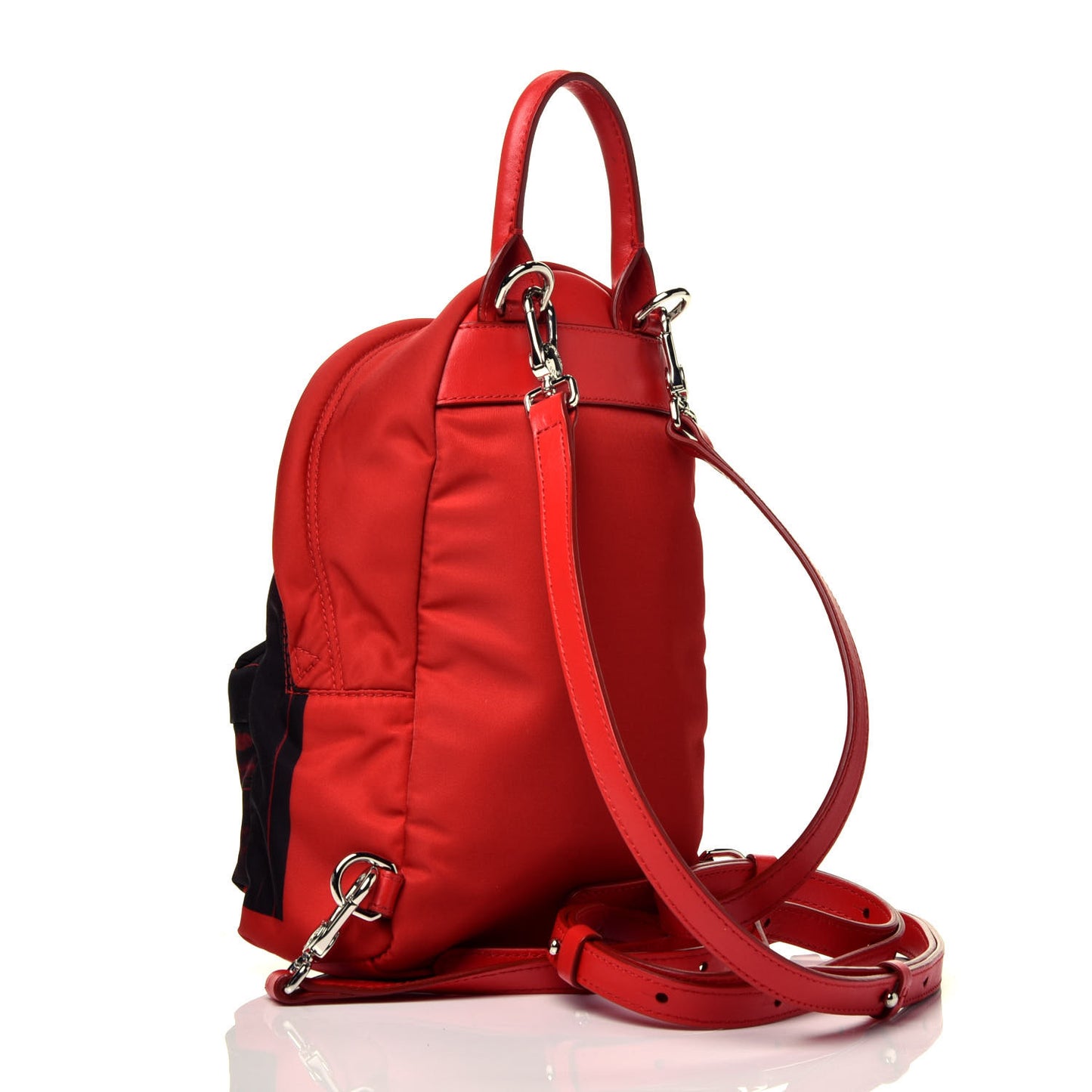 Nylon Bambi Print Nano Backpack Red