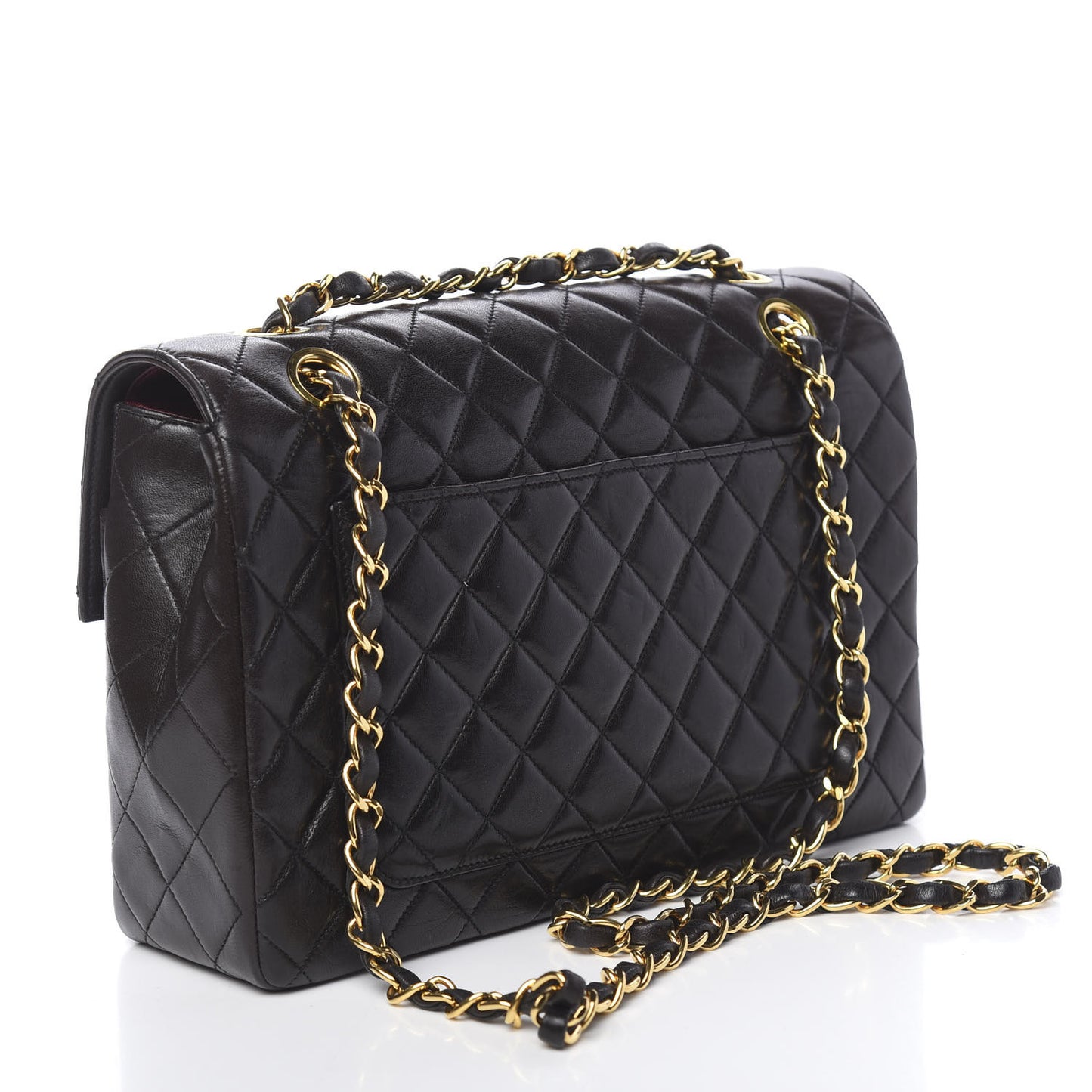 Lambskin Quilted Medium Single Flap Black
