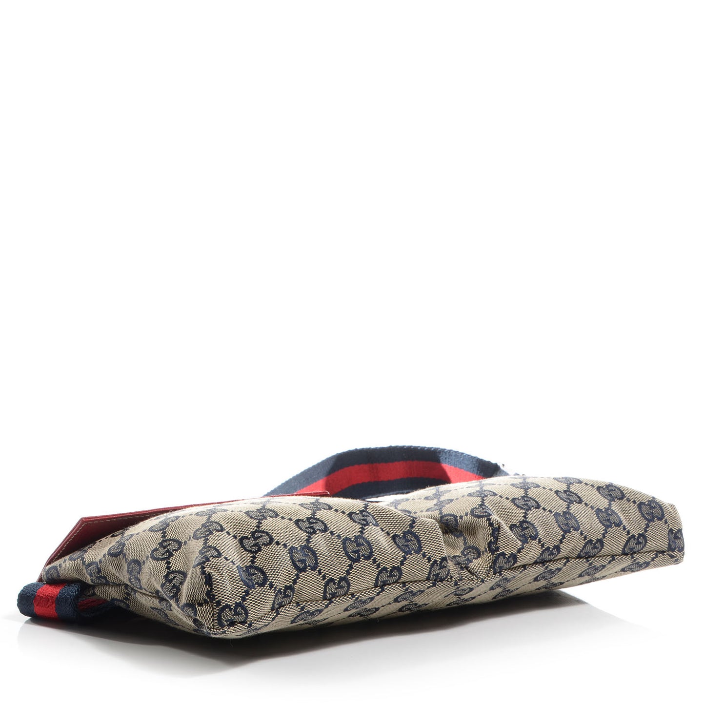 GG Monogram Web Double Pocket Belt Bag Navy Red