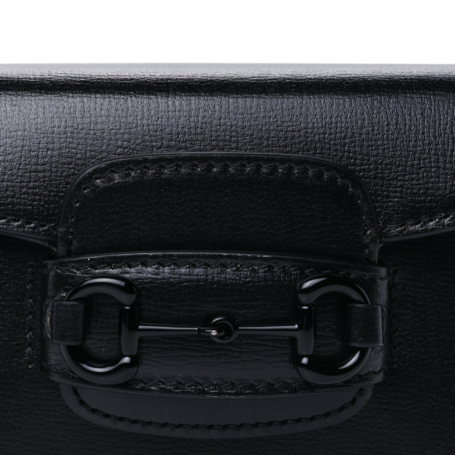 Gucci Azalea Calfskin Web Monochrome Horsebit 1955 Wallet On Strap  Black 7 of 9