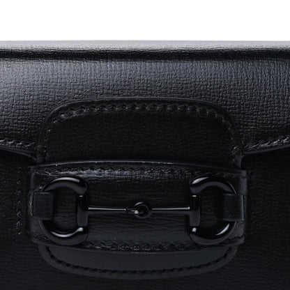 Gucci Azalea Calfskin Web Monochrome Horsebit 1955 Wallet On Strap  Black 7 of 9