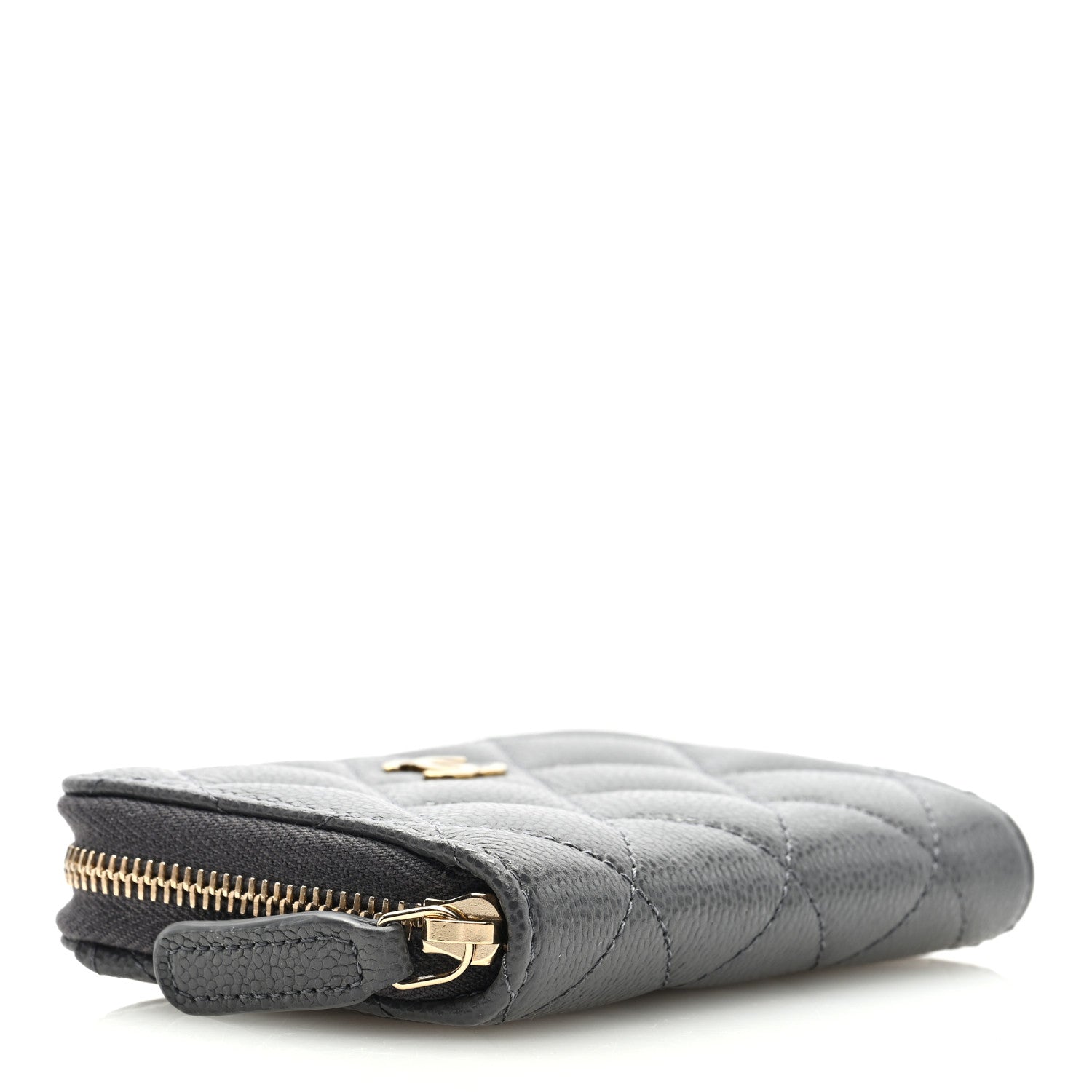 Chanel Caviar Quilted Zip Coin Purse Dark Grey 4 of 7