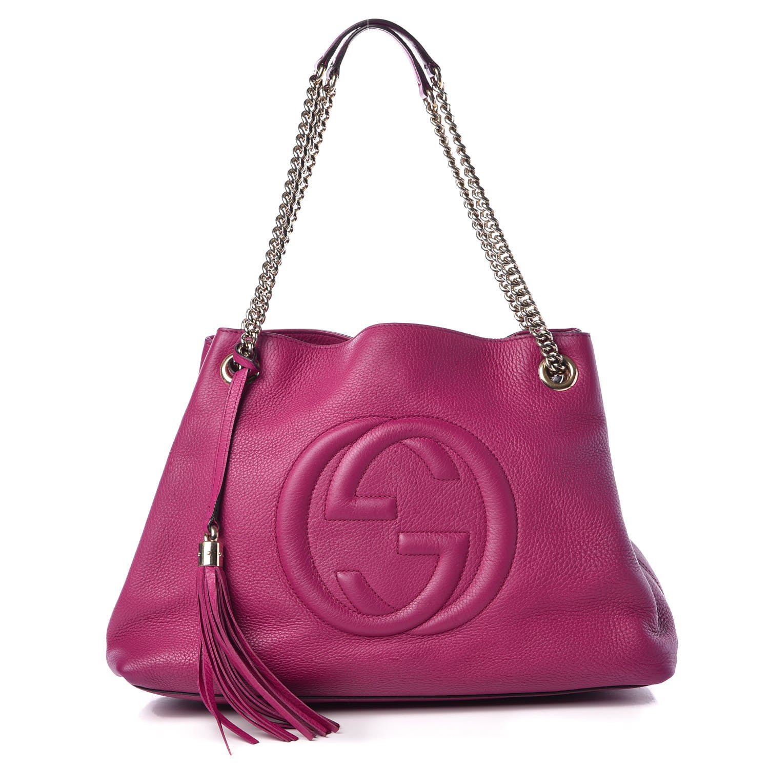 Gucci Cellarius Calfskin Medium Soho Chain Shoulder Bag Bright Bouganville 1 of 11
