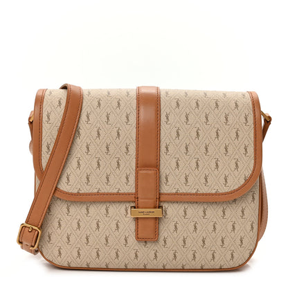 Saint Laurent Canvas All-Over Monogram Small Le Monogramme Satchel Beige Kaki Brown Gold 1 of 11