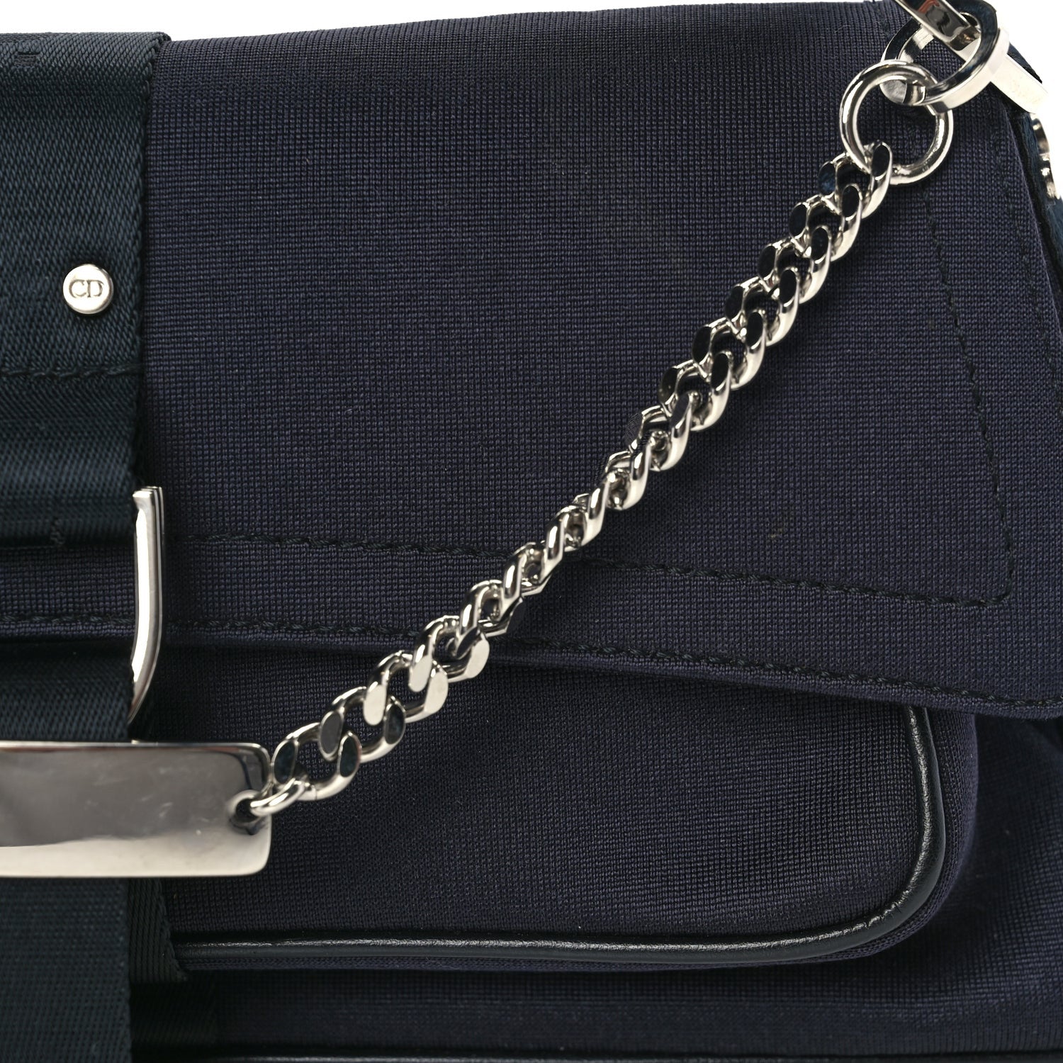 Christian Dior Silk Jersey Crystal Hardcore Bag Navy 6 of 8