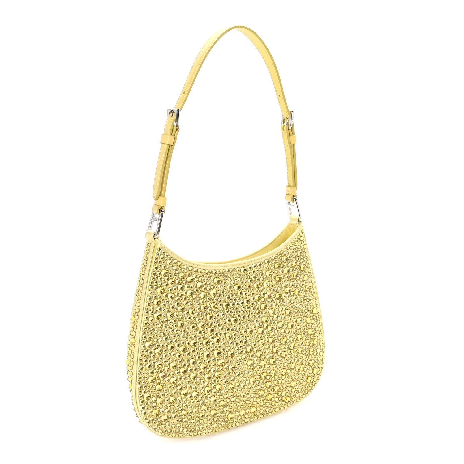 Prada Satin Crystal Cleo Adjustable Strap Shoulder Bag Ananas 2 of 7