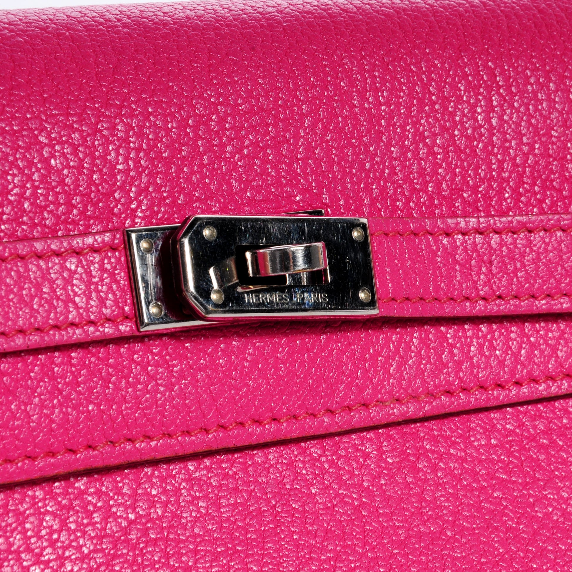 Hermes Chèvre Mysore Medium Kelly Wallet Rose Shocking 8 of 9