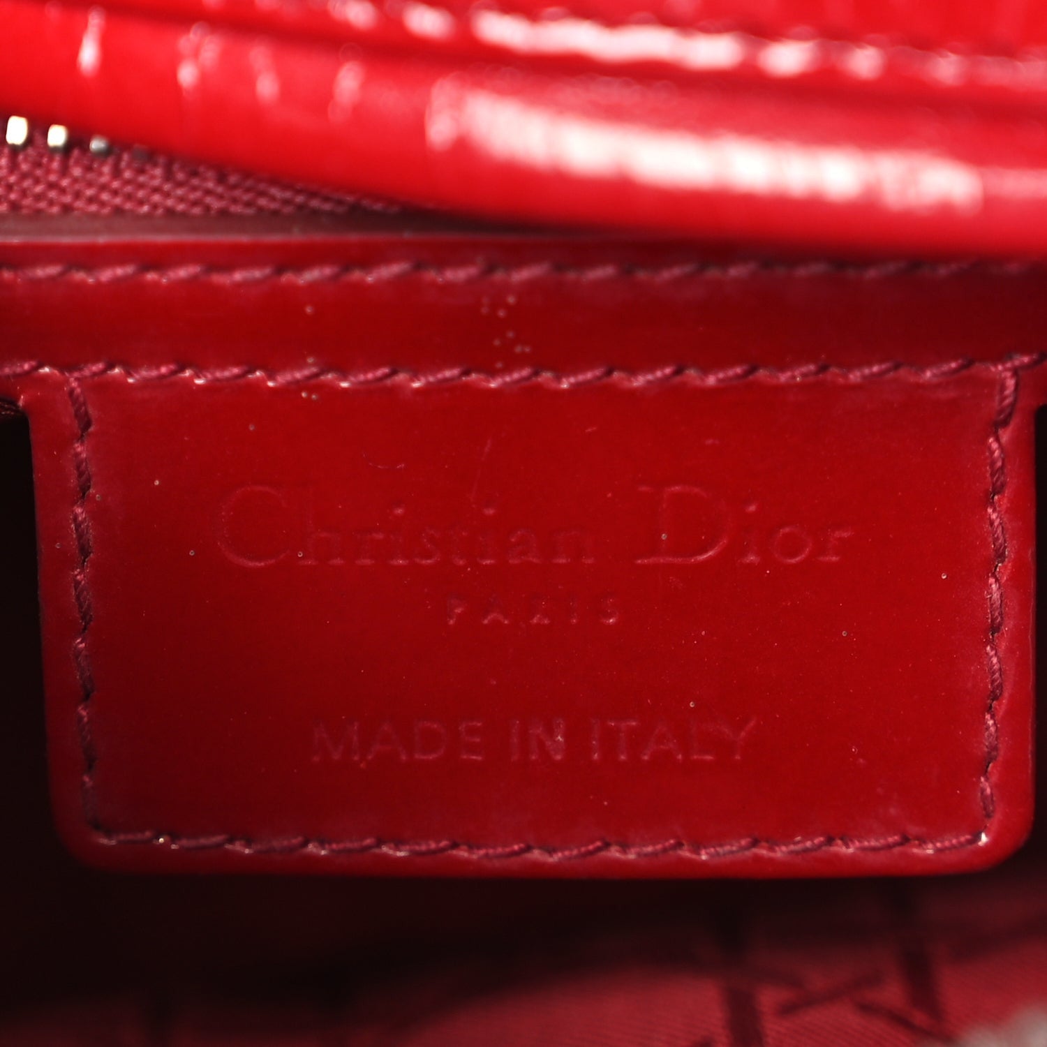 Christian Dior Patent Cannage Medium Lady Dior Red 5 of 9