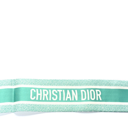 Christian Dior Silk Houndstooth Mitzah Scarf  Green 2 of 3