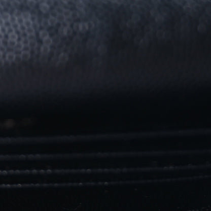 Saint Laurent Grain De Poudre Matelasse Chevron Monogram Monochrome Envelope Chain Wallet Black 4 of 8