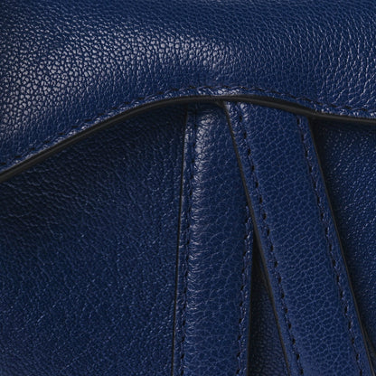 Christian Dior Goatskin Micro Saddle Bag With Strap Blue Royale 6 of 8