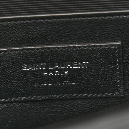 Saint Laurent Calfskin Crocodile Embossed Medium Classic Monogram Kate Tassel Satchel Black 6 of 7