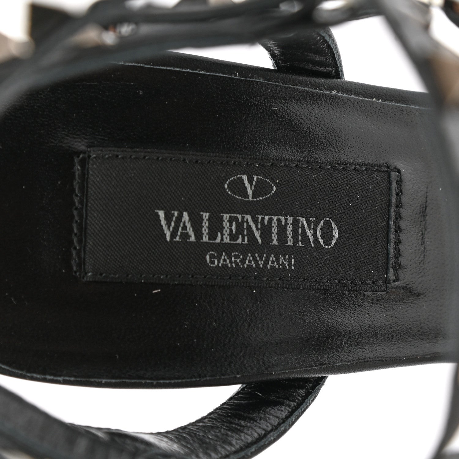 Valentino Garavani Pebbled Calfskin Onyx Rockstud Rolling Ankle Strap 65mm Pumps 37 Black 7 of 10