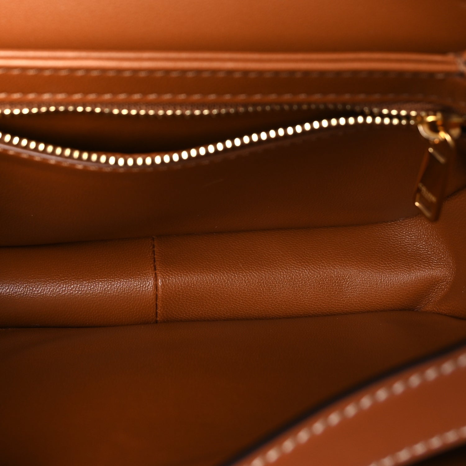 Celine Calfskin Triomphe Canvas Teen Triomphe Bag Tan 4 of 8