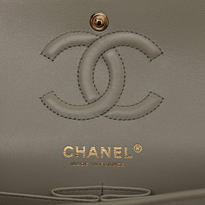 Chanel Lambskin Quilted Small Double Flap Light Grey 6 of 12