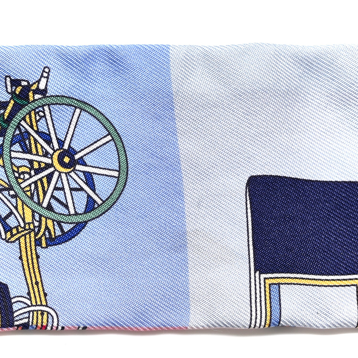 Hermes Silk Les Voitures Exquises Twilly Bleu Rose Vert 5 of 5