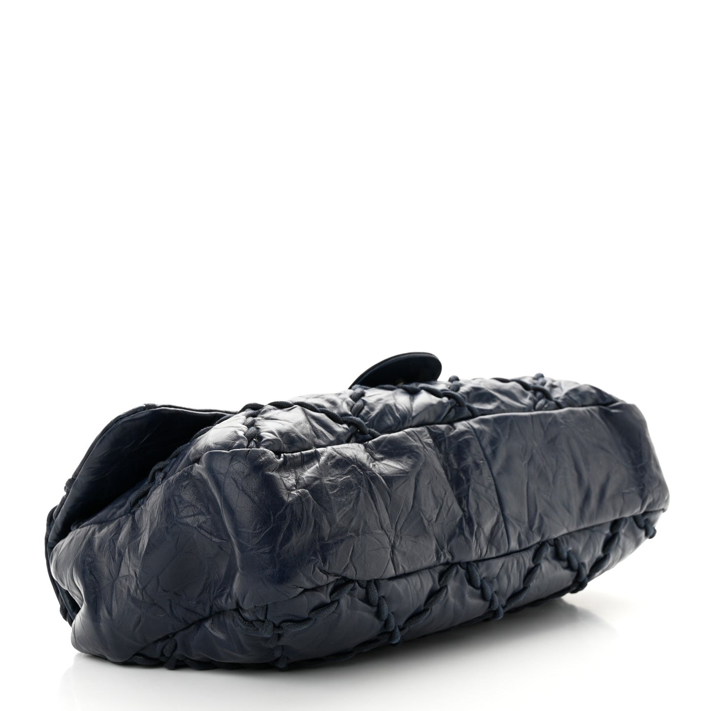 Calfskin Ultra Stitch Oversize Flap Navy