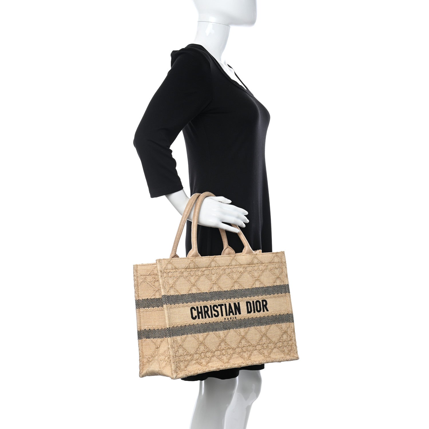 Christian Dior Raffia Cannage Medium Book Tote Natural 2 of 10