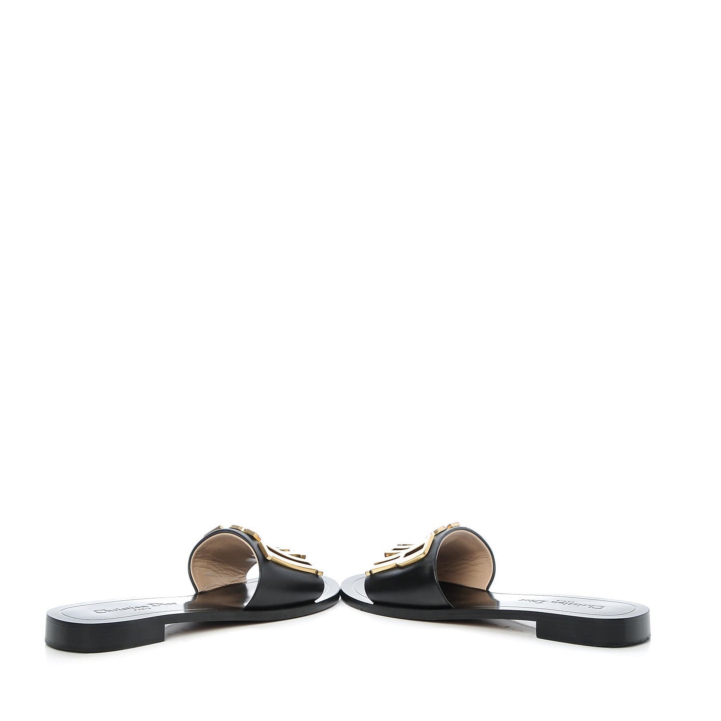 Calfskin Dio(r)evolution 10mm Slide Sandals 38 Black