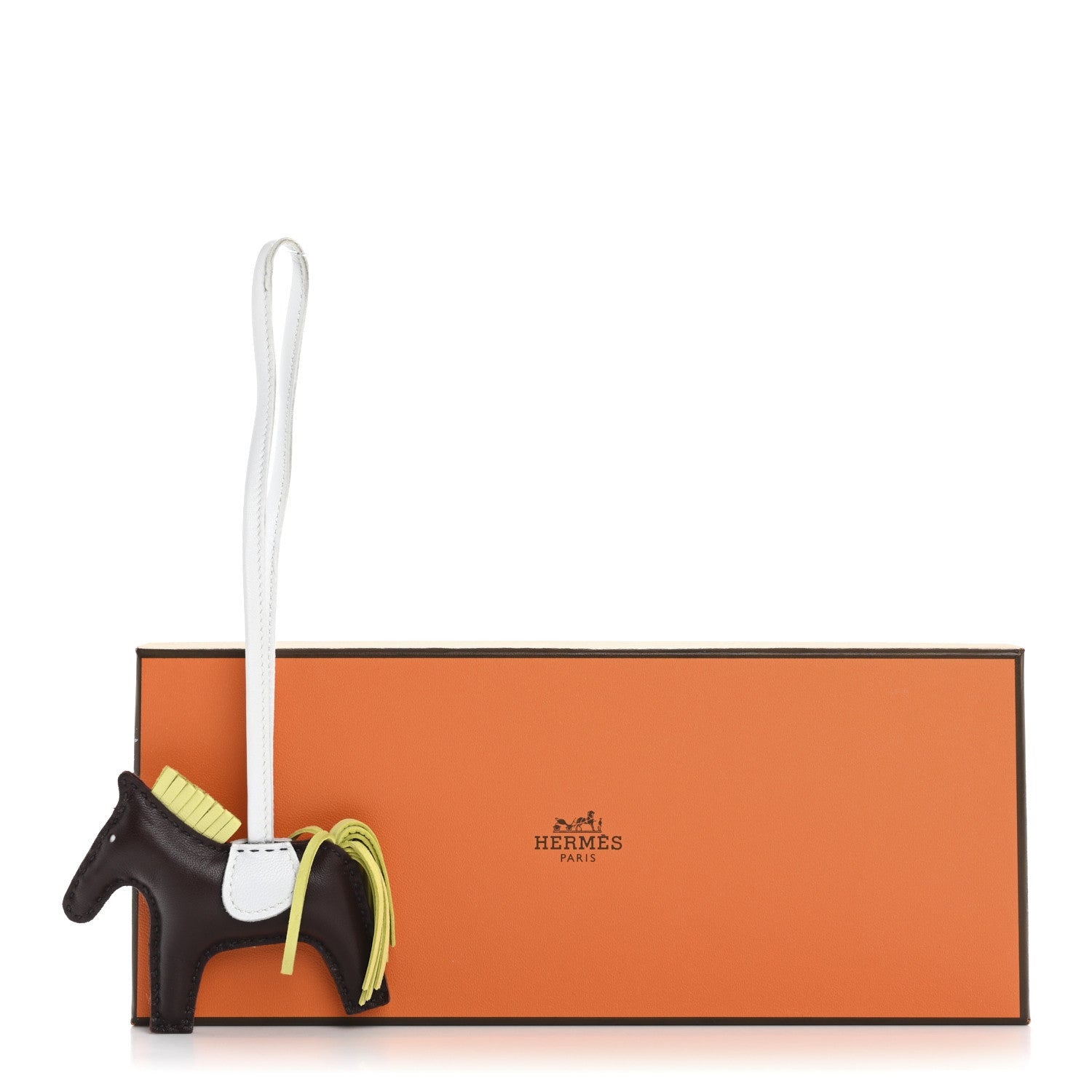Hermes Milo Lambskin Grigri Rodeo Horse Bag Charm PM Rouge Sellier Jaune Bourgeon Bleu Brume 6 of 6
