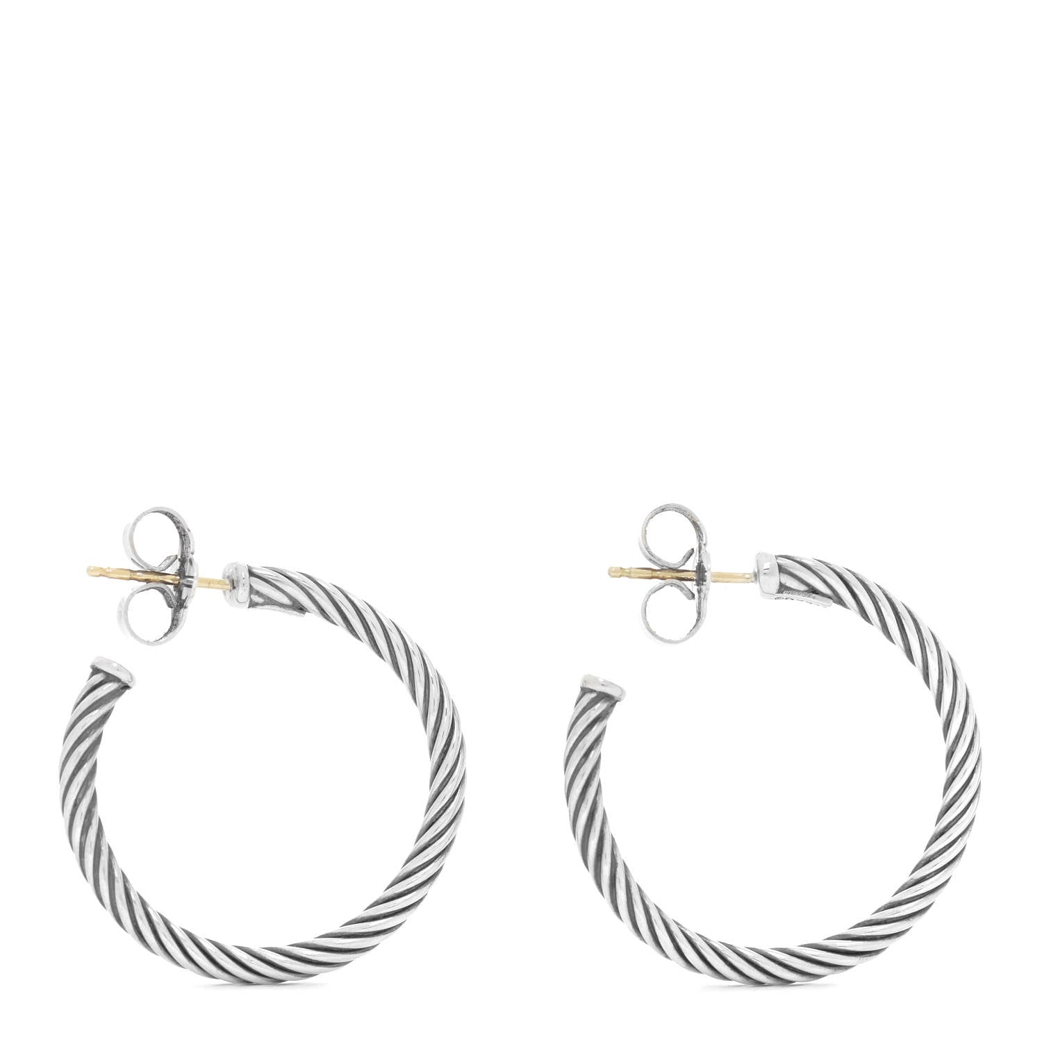 David Yurman Sterling Silver Small Cable Classics Hoop Earrings 1 of 7