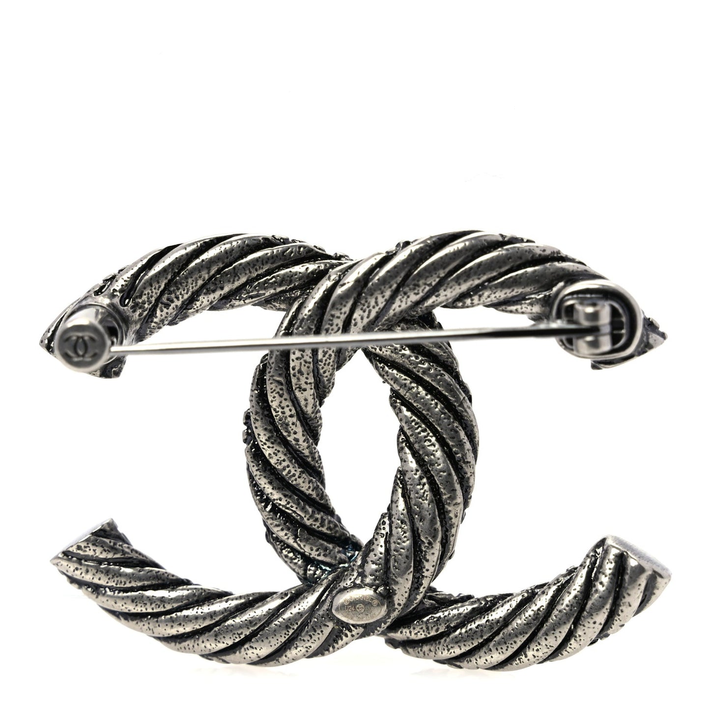 Ruthenium Twisted CC Brooch