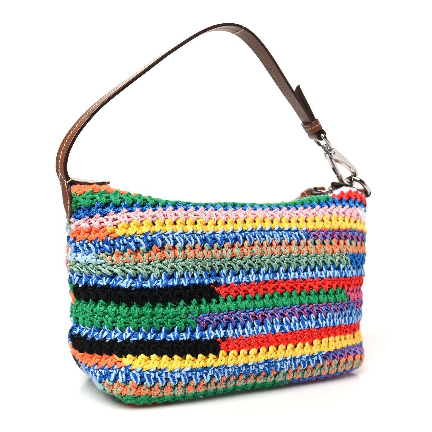 Fabric Crochet Pouch Multicolor