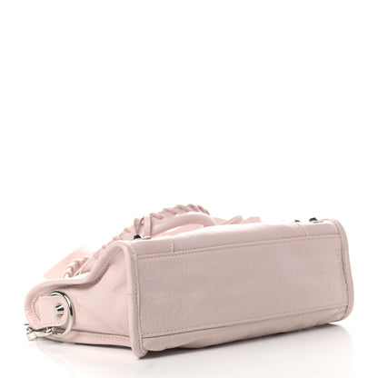 Balenciaga Agneau Classic Silver Hardware Mini City Logo Strap Light Rose White 3 of 4