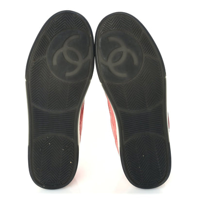 Chanel Suede Kidskin Womens CC Sneakers 39.5  White Pink 6 of 8