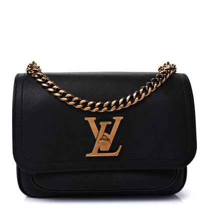 Louis Vuitton Grained Calfskin Lockme Chain Bag PM Black 2 of 9