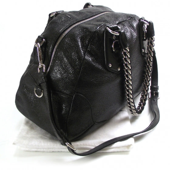 Cervo Lux Chain Shoulder Bag Black