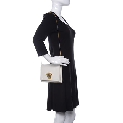 Versace Calfskin Palazzo Chain Evening Bag White 2 of 12