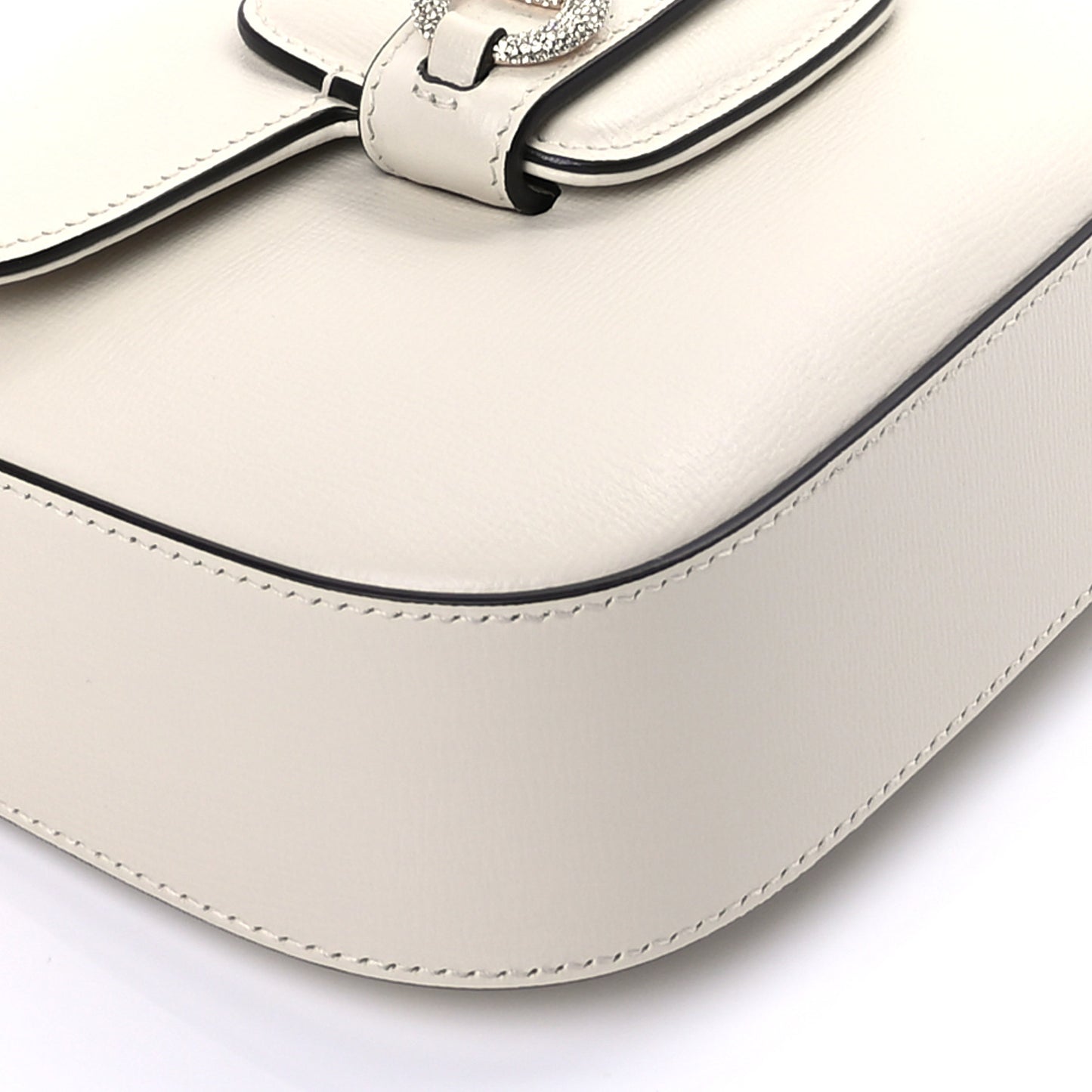 Azalea Calfskin Mini Crystal Horsebit 1955 Shoulder Bag Mystic White