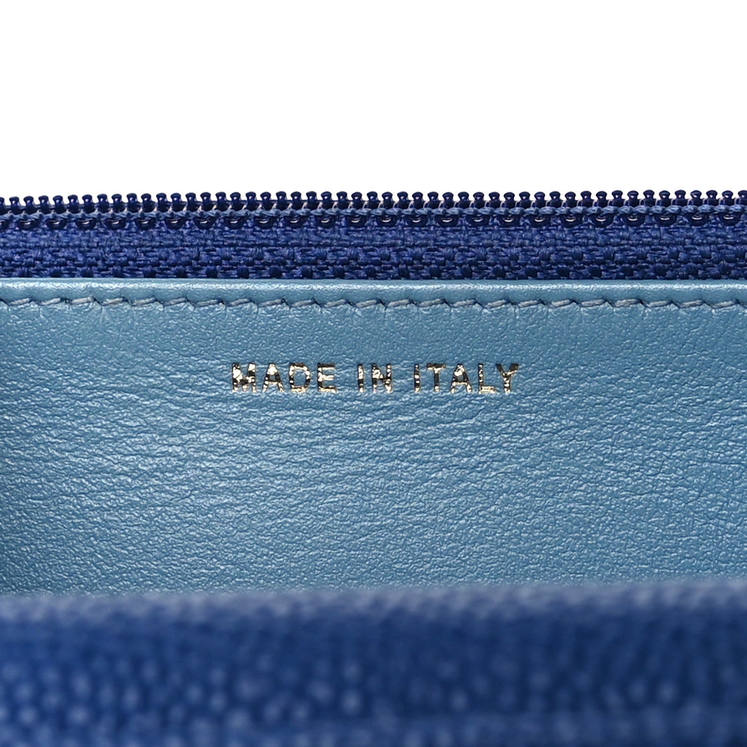 Chanel Grained Calfskin Quilted Cuba Wallet On Chain WOC Blue 7 of 7