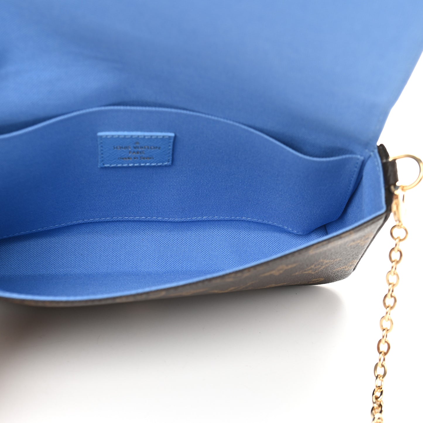 Monogram 2021 Christmas Animation China Wall Pochette Felicie Chain Wallet Myosotis Blue