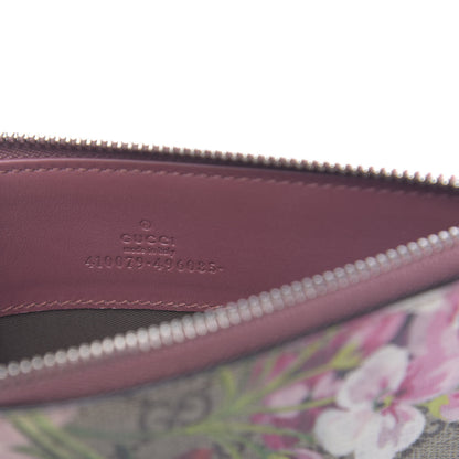 Gucci GG Supreme Monogram Blooms Small Zip Pouch Beige Multicolor Dry Rose 6 of 6