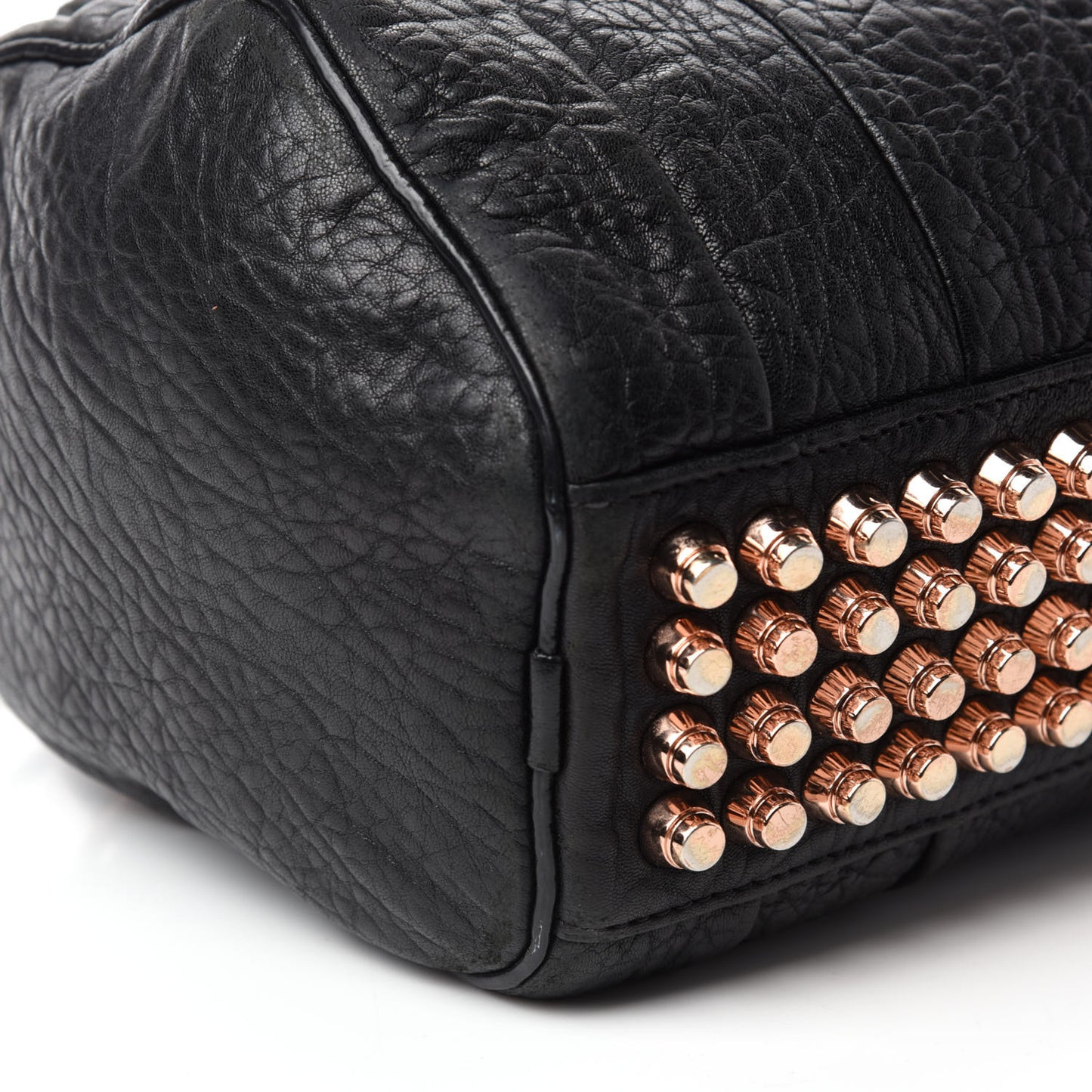 Pebbled Lambskin Rockie Black Gold Hardware