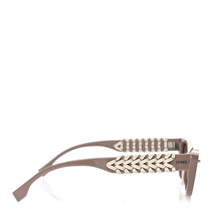 Fendi Acetate Interlace Cat Eye Sunglasses FE40171I Brown Ivory 4 of 7