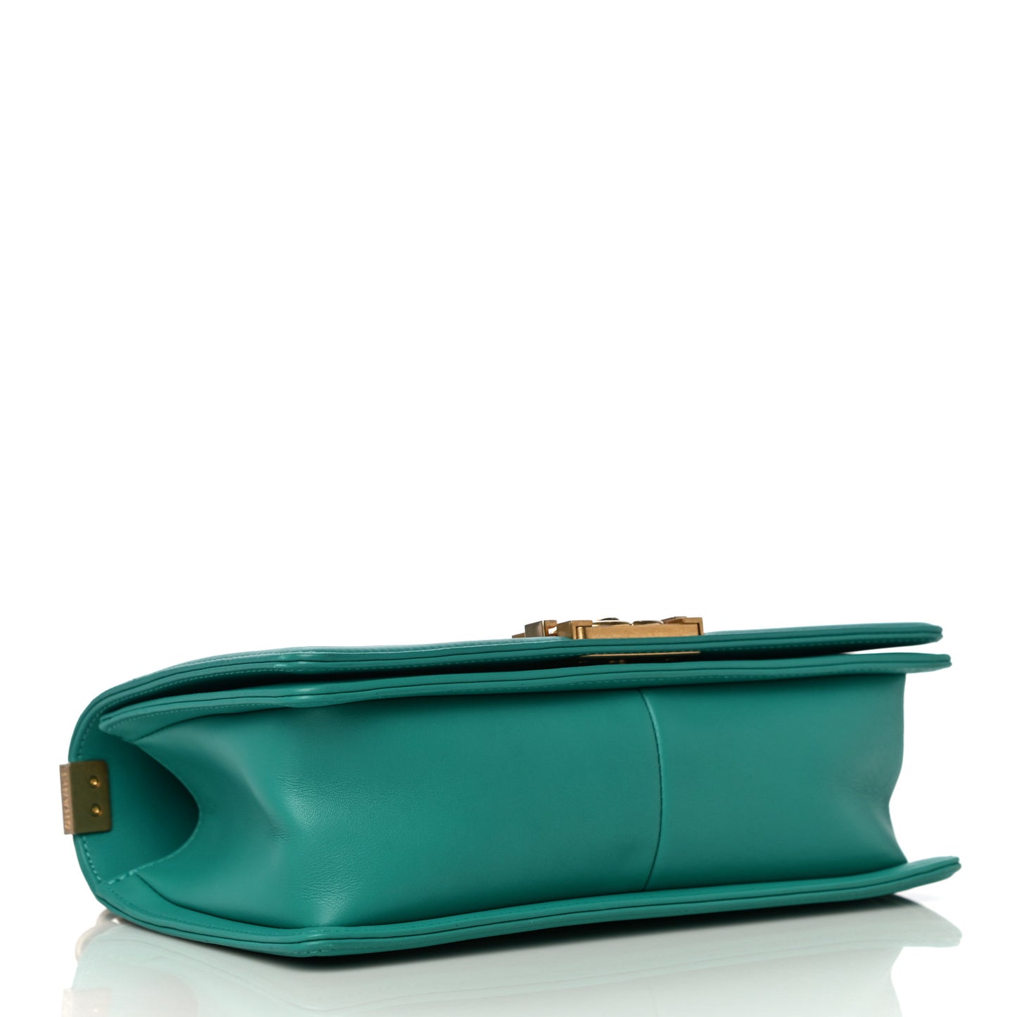 Calfskin Quilted Medium Boy Flap Turquoise